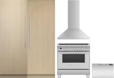 5 Piece Package Includes Refrigerator, Freezer, Range, Hood And Dishwasher